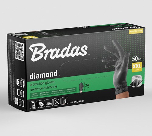 Rękawice ochronne DIAMOND nitrylowe XXL rozm. 10-11 3