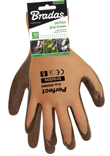 Rękawice ochronne PERFECT GRIP BROWN lateks, rozmiar 10 2