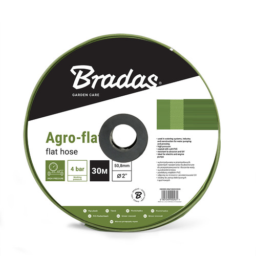 Wąż płaski IRRIGATION AGRO-FLAT PVC W.P.4 / B.P.12 Bar - 2"- 50m GREEN 2