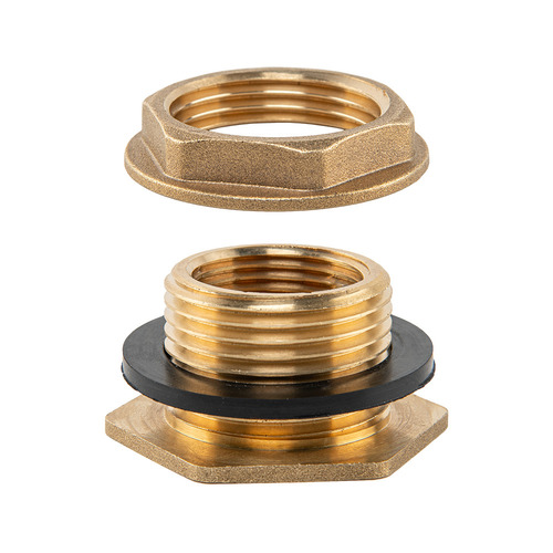 Przepust zbiornika GW 1/2" - GZ 3/4" z nakrętką z GW 3/4" oraz uszczelką 2
