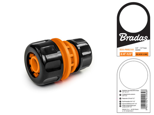 BLACK LINE Reparator do węża  3/4" / 1/2" z etykietą 2