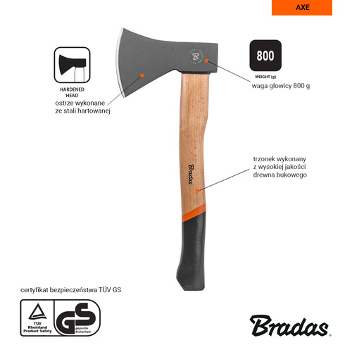 Siekiera uniwersalna WOOD 800g 3