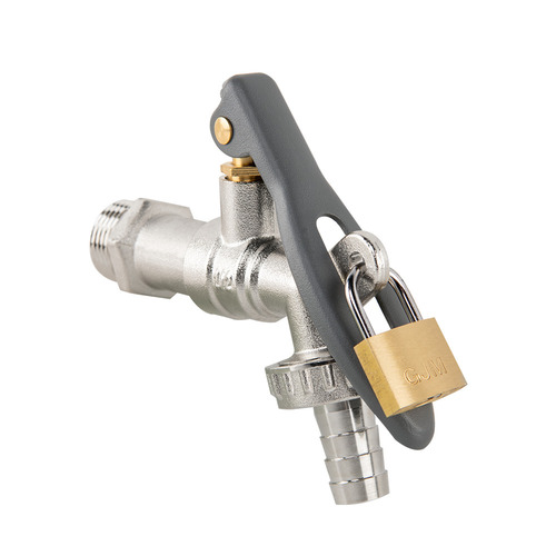 Kran z zaworem GZ 1/2" x GZ 3/4" i przyłączem na wąż 13mm LEVER LOCK 2