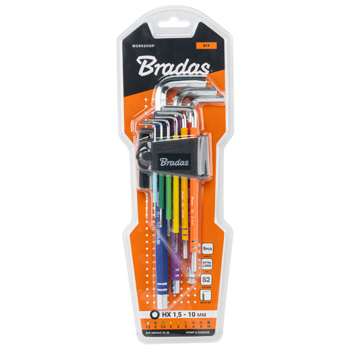 Zestaw kluczy imbusowych HX 1,5-10 mm 9 szt. multicolour / extra long 2