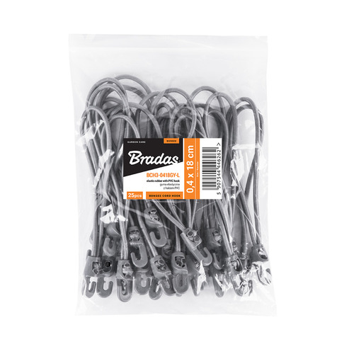 BUNGEE CORD HOOK guma elast. 0,4x18cm, hak- PVC, gray - luz 2