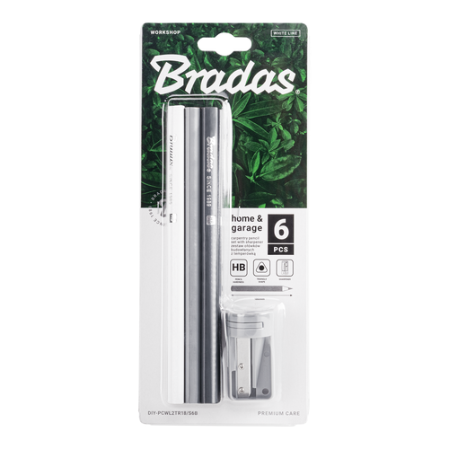 Zestaw ołówków budowlanych z temperówką HB 180mm TRIANGLE 6 szt.  2