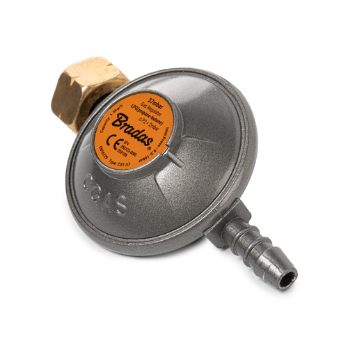 Reduktor gazowy z zaworem bezpieczeństwa EFV, 37 mbar / 1,5 kg/h / 9 mm / kolorowy worek  3