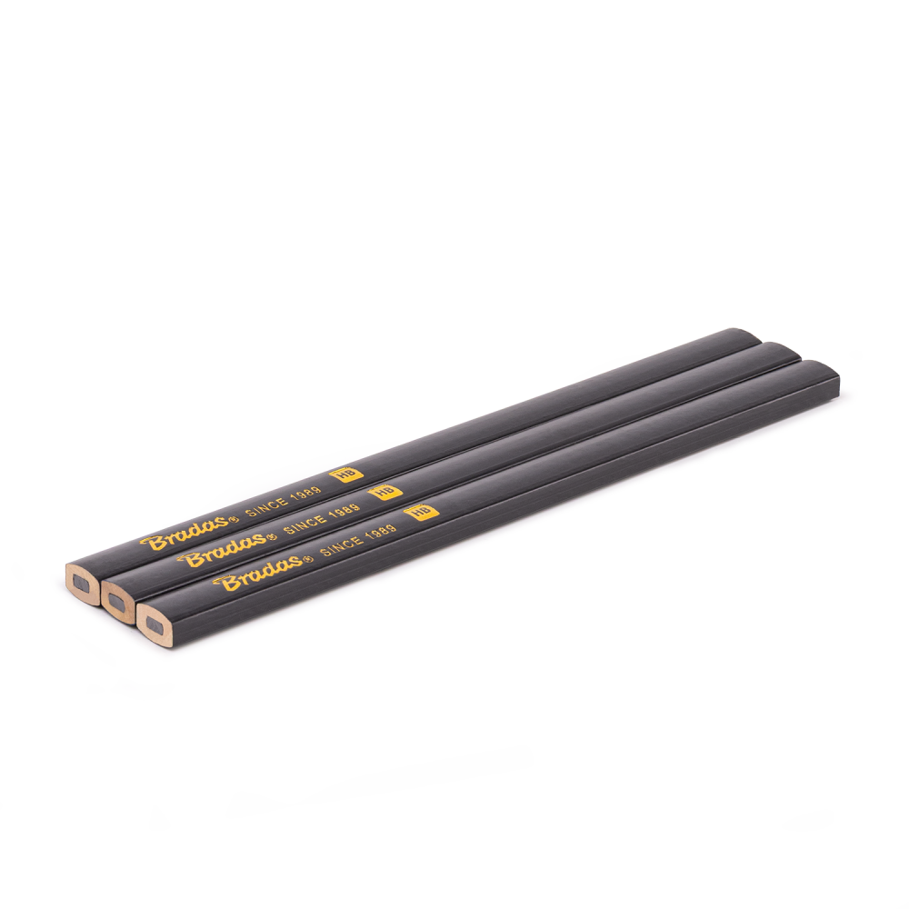 Ołówek budowlany HB 180mm SQUARE 3 szt. GRAFITOWY  1