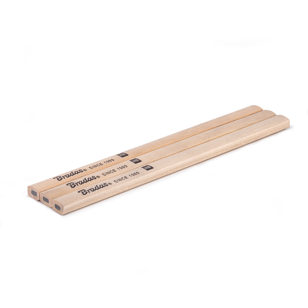 Ołówek budowlany HB 180mm SQUARE 3 szt. DREWNIANY  1