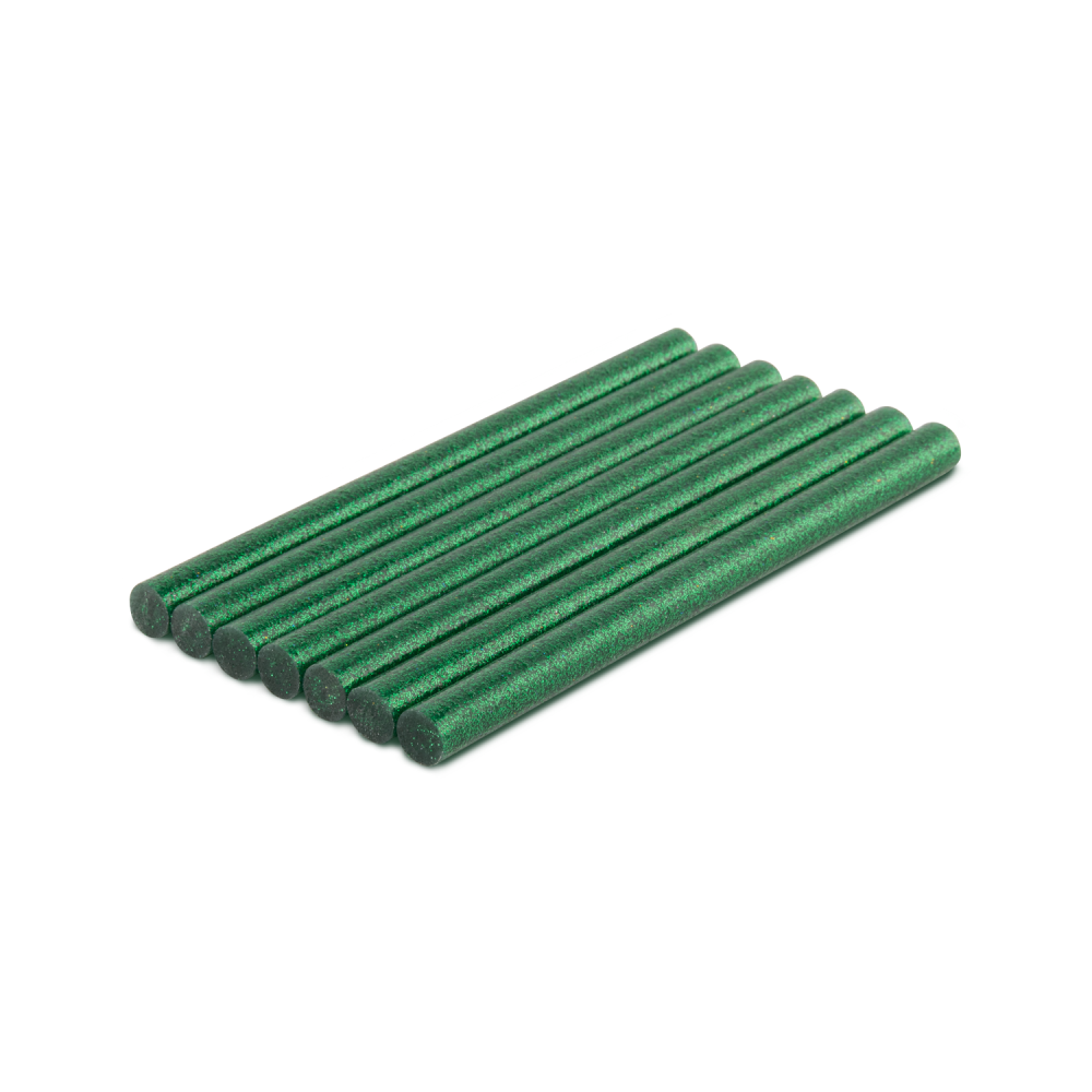 Klej na gorąco - wkłady do pistoletu 7 szt. 7x100 mm brokatowy zielony 1