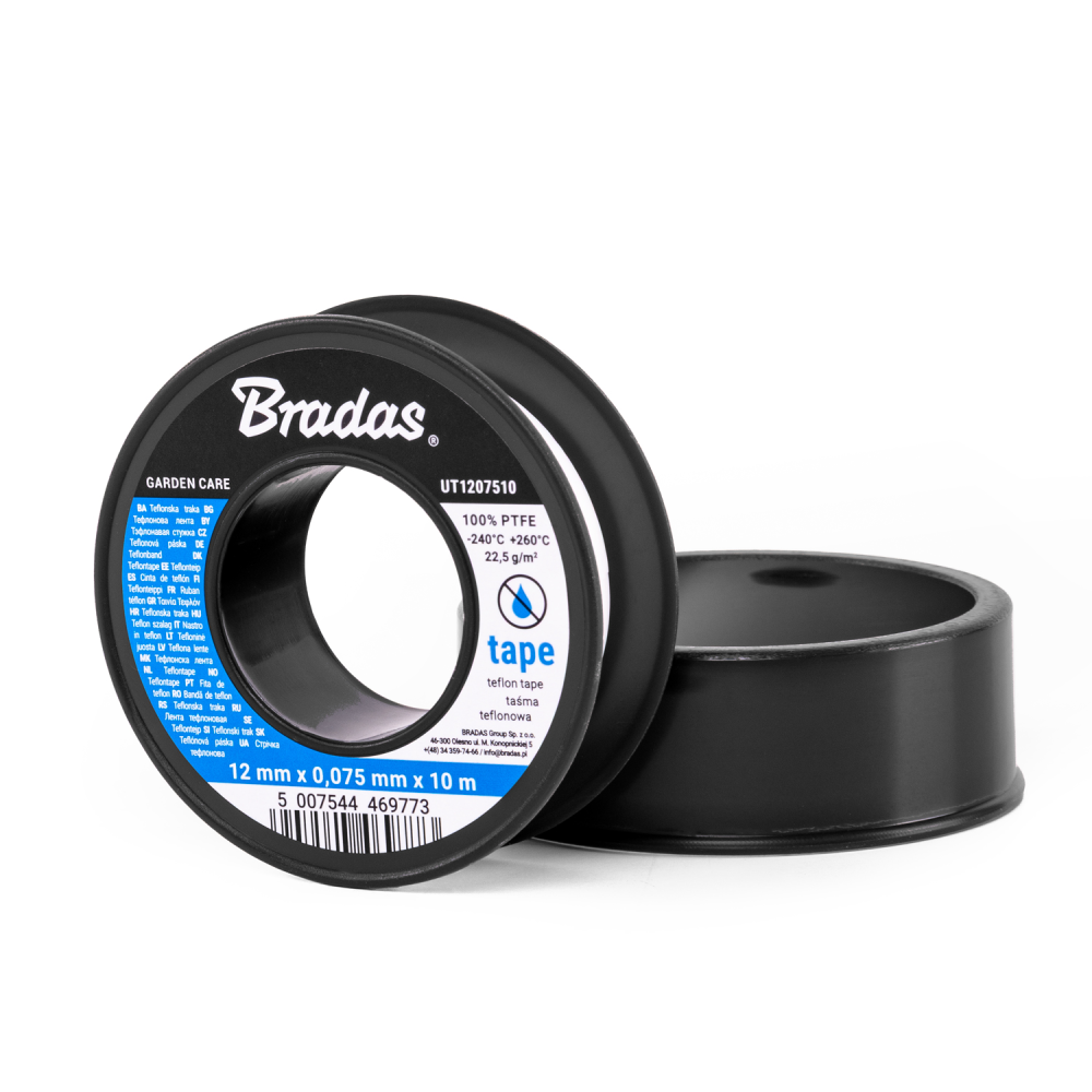 Taśma teflonowa PTFE zimna woda 12mm / 0,075mm / 10m 1