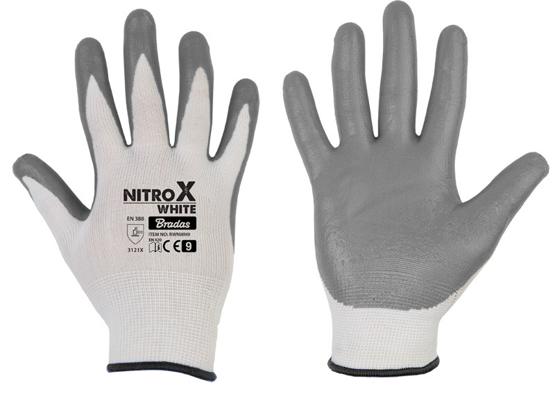 Rękawice ochronne NITROX WHITE nitryl, rozmiar 9, 1