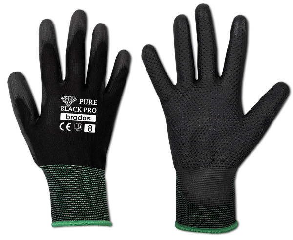 Rękawice ochronne PURE BLACK PRO poliuretan, rozmiar 10 1