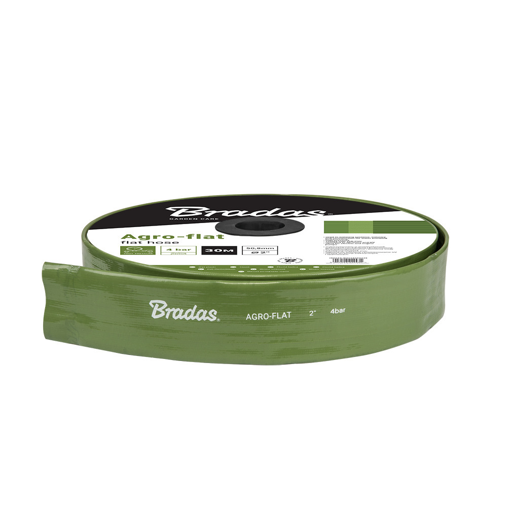 Wąż płaski IRRIGATION AGRO-FLAT PVC W.P.4 / B.P.12 Bar - 4"- 30m GREEN 1