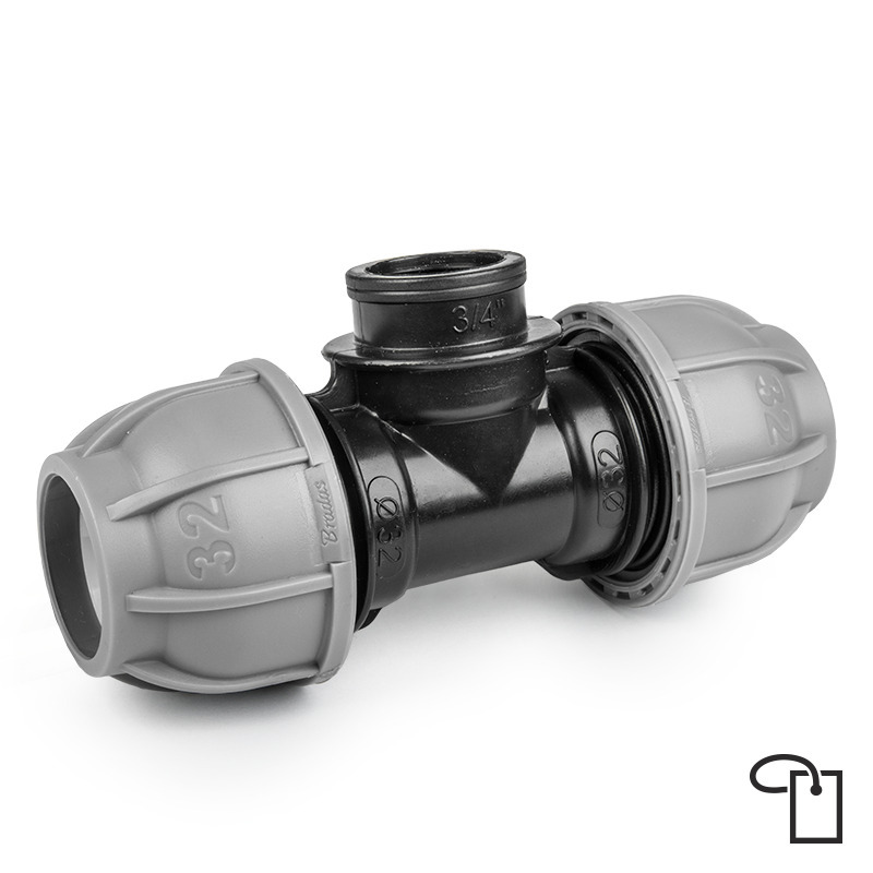 PN10 Trójnik do rur PE 25mm / GW 3/4" - metka 1