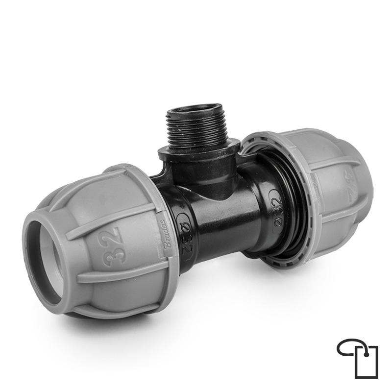 PN10 Trójnik do rur PE 25mm / GZ 3/4" - metka 1