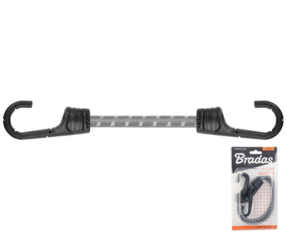 Guma elastyczna z hakiem metalowym pokrytym PVC BUNGEE CORD HOOK 1