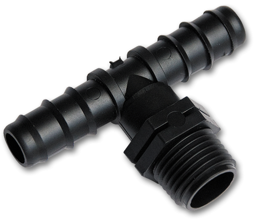 Trójnik GZ 1/2", 2x wtyk na wąż 25mm 1