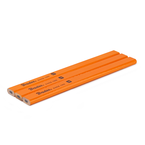 Ołówek budowlany HB 180mm OCTAGON 3 szt. POMARAŃCZOWY  1