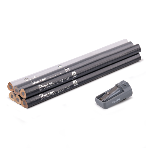 Zestaw ołówków budowlanych z temperówką HB 180mm TRIANGLE 6 szt.  1
