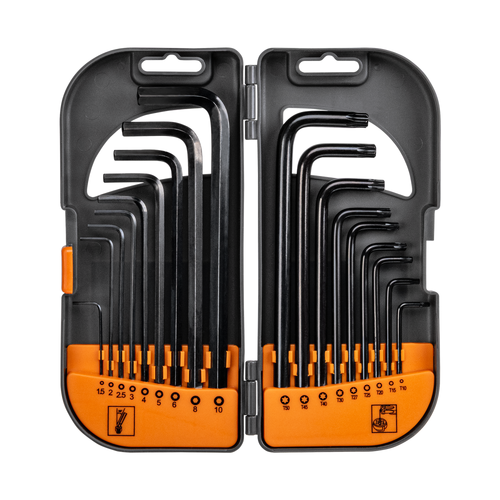 Zestaw kluczy imbusowych HEX 1,5-10 z kulką i TORX 10-50 18 szt. / Długie 1
