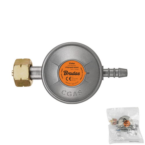 Reduktor gazowy z zaworem bezpieczeństwa EFV, 37 mbar / 1,5 kg/h / 9 mm / worek 1
