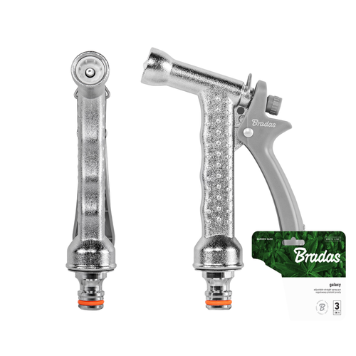 Pistolet 3-funkcyjny GALAXY WHITE LINE / metalowy / srebrny / karta  1