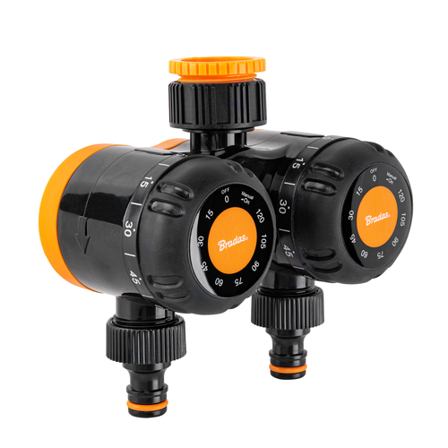 Podwójny mechaniczny zegar przepływu wody - gwint wew. BLACK LINE / 1"-3/4" / karta 1