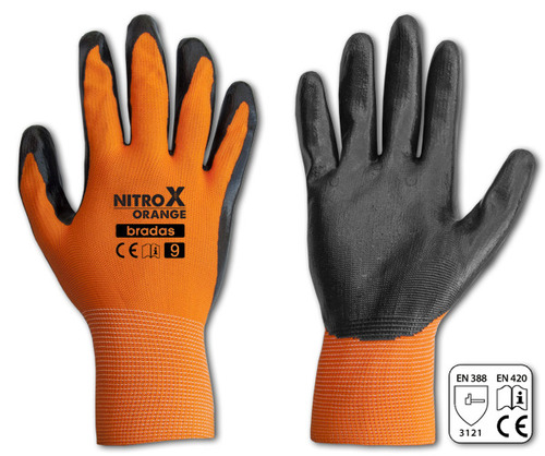 Rękawice ochronne NITROX ORANGE nitryl, rozmiar 10 1