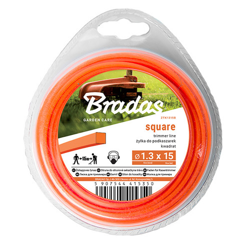 Żyłka TRIMMER, kwadrat, blister 2,7mm x 15m 1