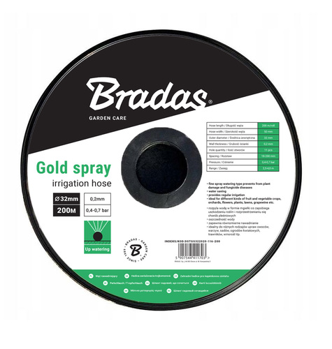 Taśma zraszająca 25mm / 18-200mm / 2,5-4,0m / 48l/h / 200m GOLD SPRAY 1