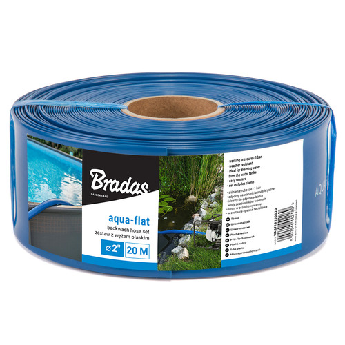 Wąż płaski AQUA - FLAT PE/EVA w zestawie z opaską W.P.1 - 2" - 20m 1