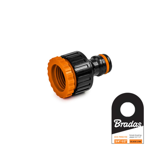 BLACK LINE Przyłącze na kran 3/4" / 1/2" z etykietą 1
