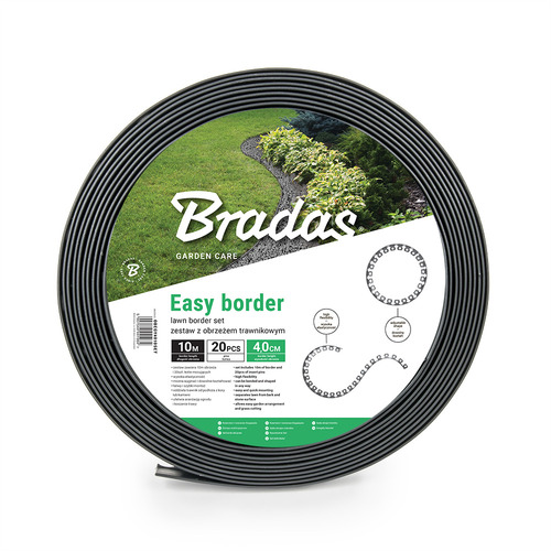 Zestaw z obrzeżem trawnikowym EASY BORDER - 40mm grafit 1