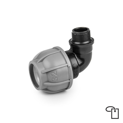 PN10 Kolanko do rur PE 25mm / GZ1" - metka 1