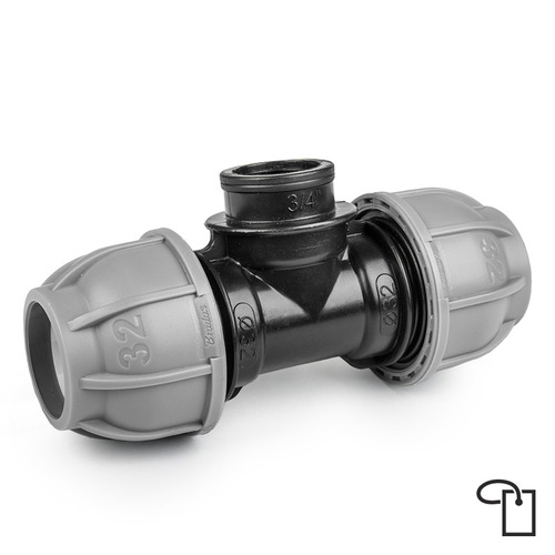 PN10 Trójnik do rur PE 32mm / GW 3/4" - metka 1