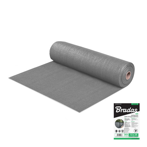 Siatka cieniująco-osłonowa 95%,1,5x10m, 160g - szare 1