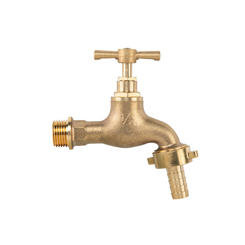 Kran z zaworem GZ 1/2" wyjście GZ 3/4" na wąż 13mm 1