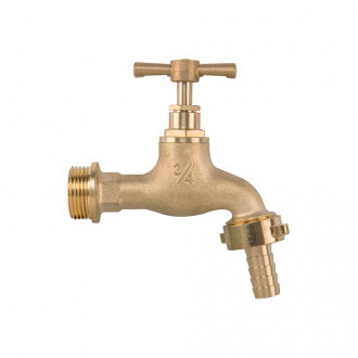 Kran z zaworem GZ 3/4" wyjście GZ 3/4" na wąż 13mm 1
