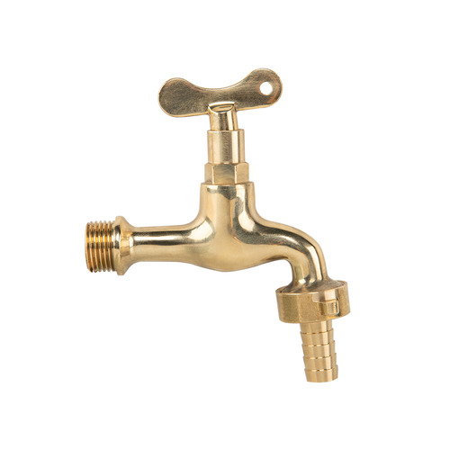 Kran z zaworem GZ 1/2" z wyjściem na GZ 3/4" z przyłączem na wąż 13mm 1