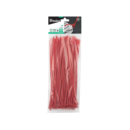 Taśma kablowa 3,6 x 250mm RED 100 szt. 1
